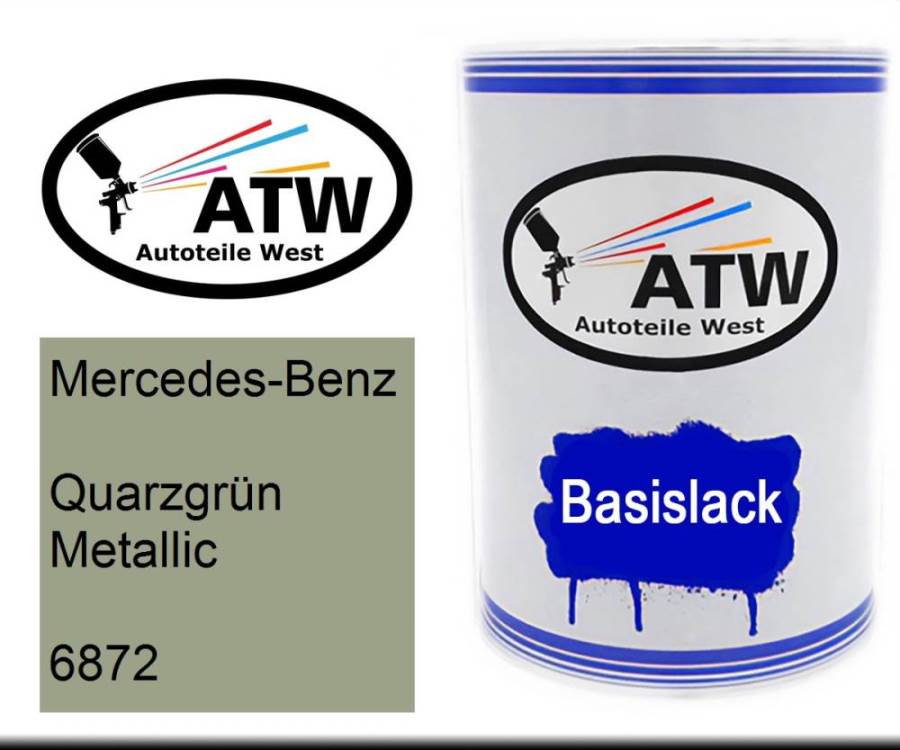 Mercedes-Benz, Quarzgrün Metallic, 6872: 500ml Lackdose, von ATW Autoteile West.